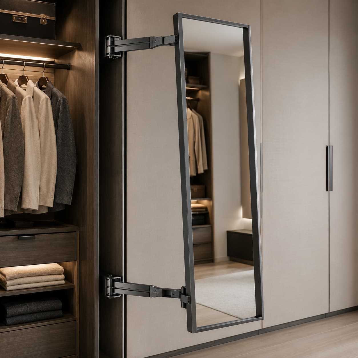 Pull-Out & Swivel Mirror