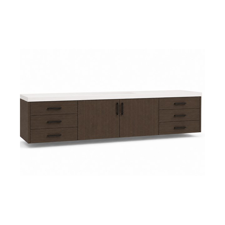Bathroom Vanity Cabinets — Smoked Oak finish sample