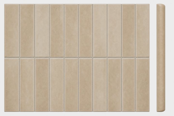 Bullnose Tile — Sage Beige finish sample