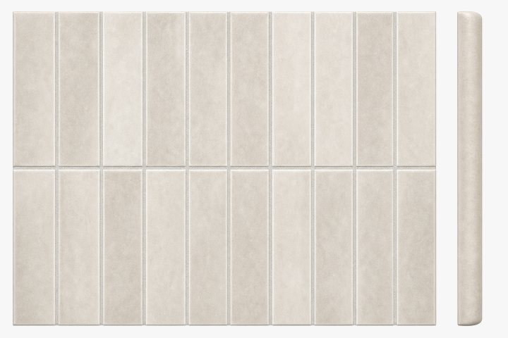 Bullnose Tile — Soft Ivory finish sample