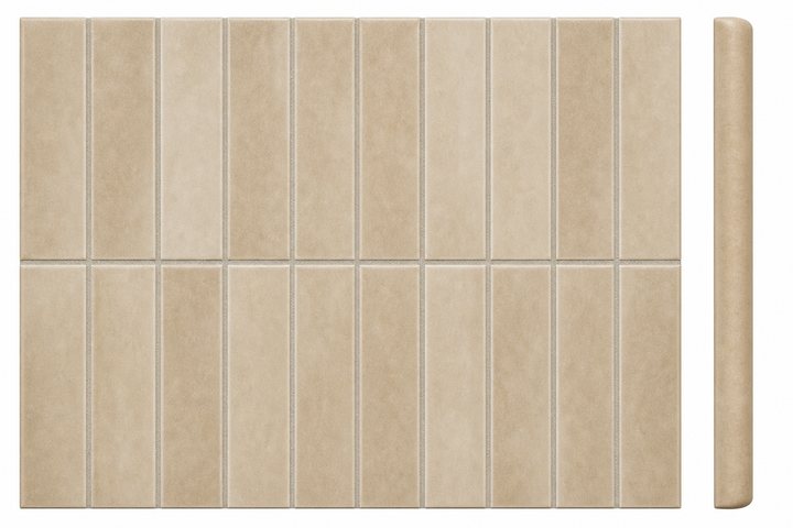 Bullnose Tile — Warm Sand finish sample