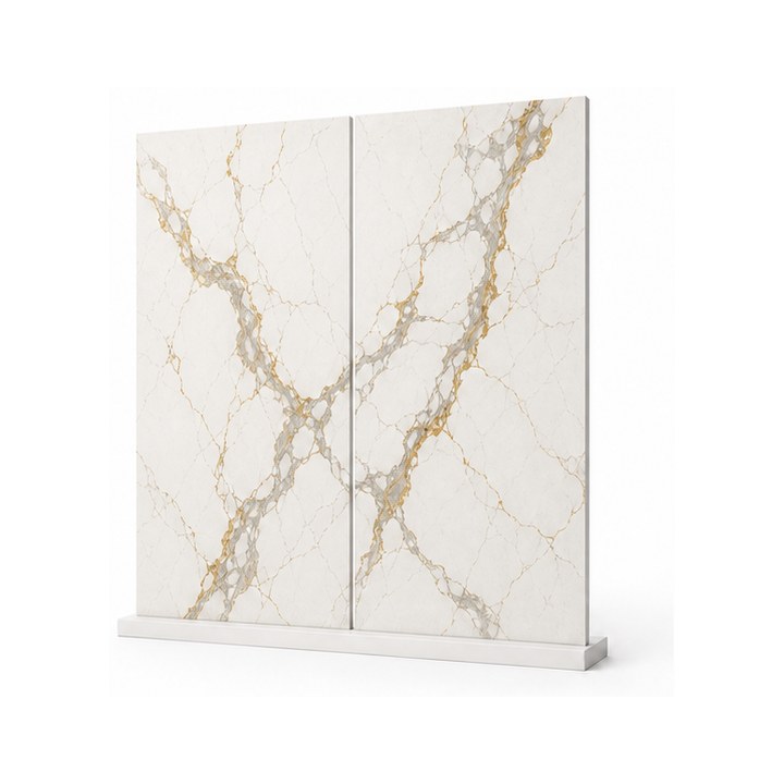 Calacatta Gold Quartz — Polished Calacatta Gold finish sample