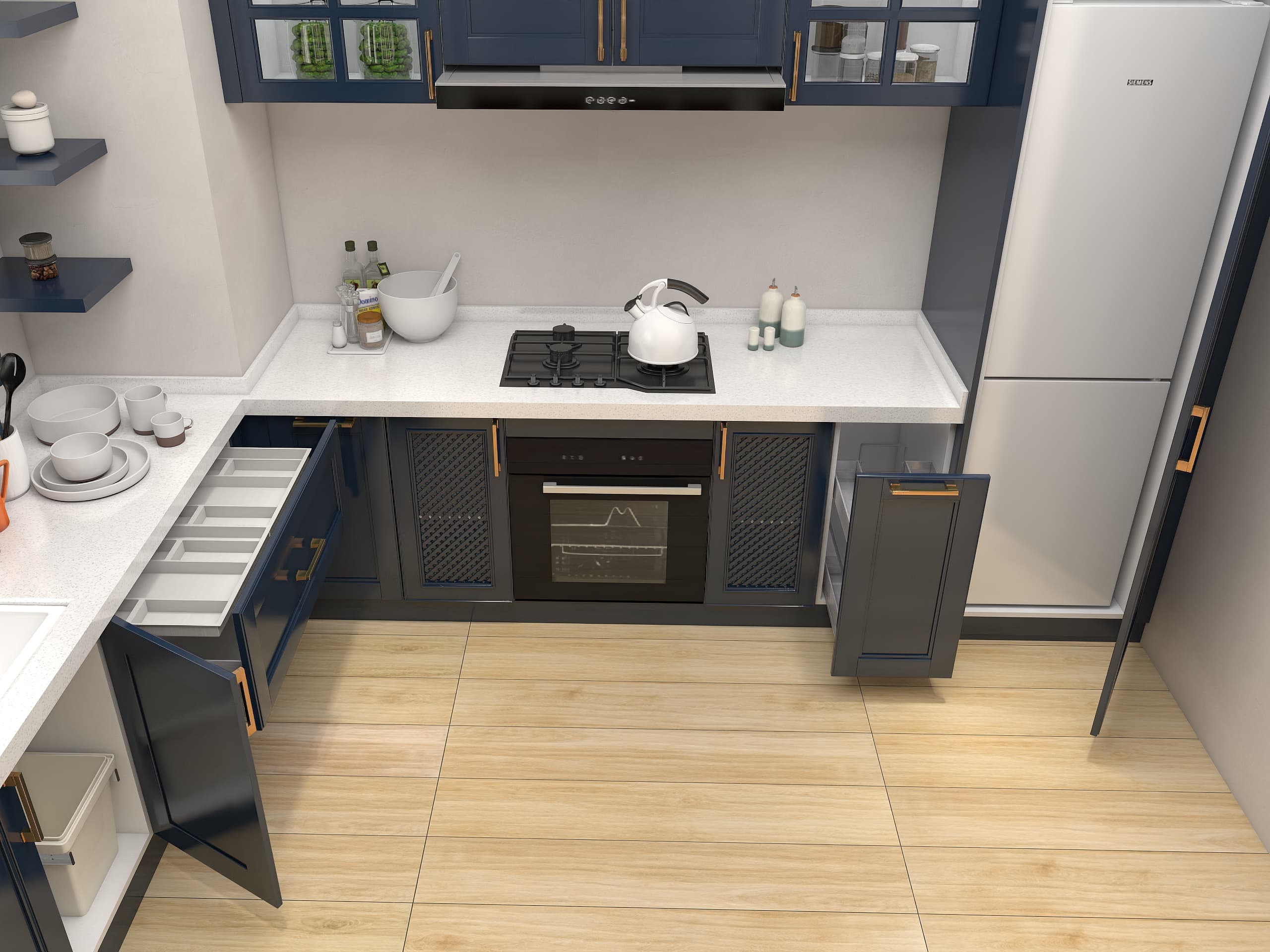 Countertop and lower cabinet detail