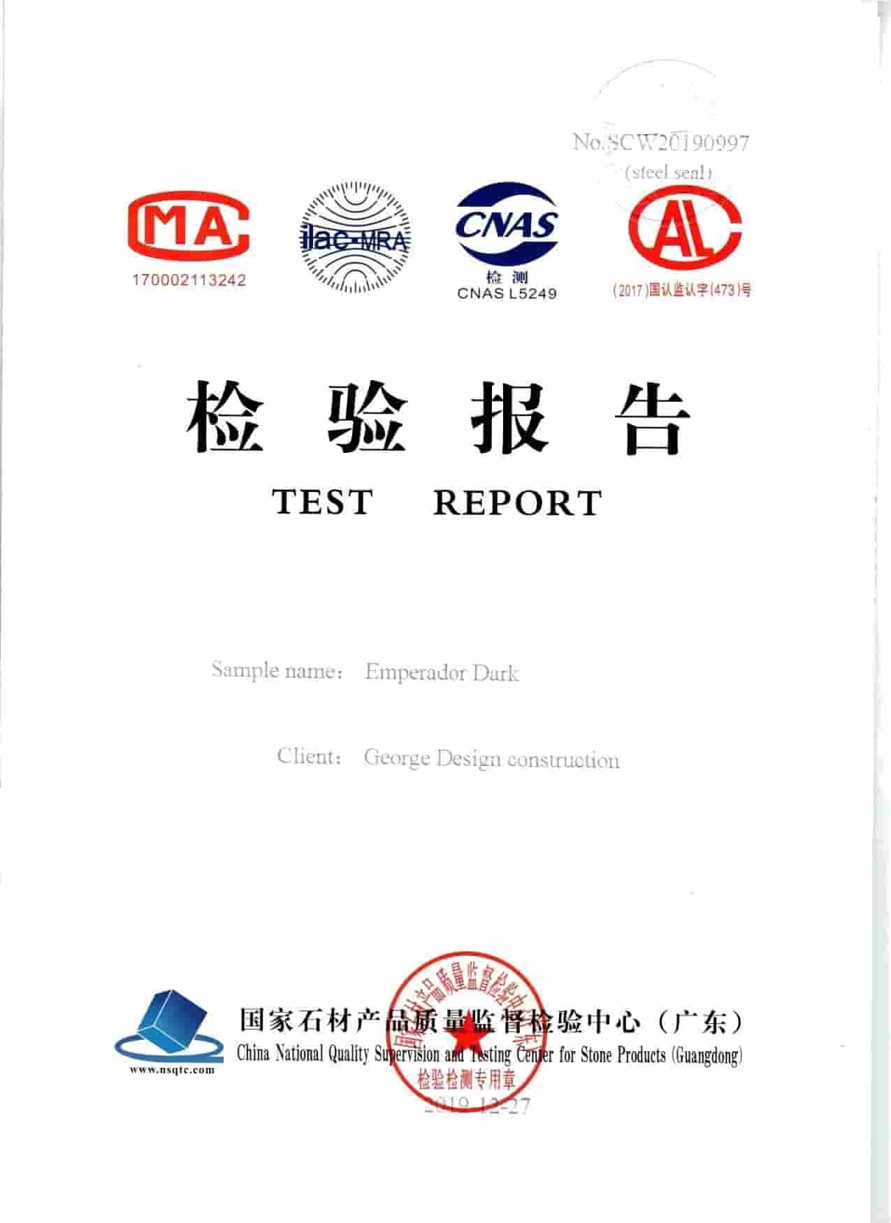 George Group certification document