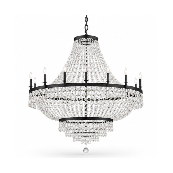 Crystal Chandelier — Matte Black finish sample