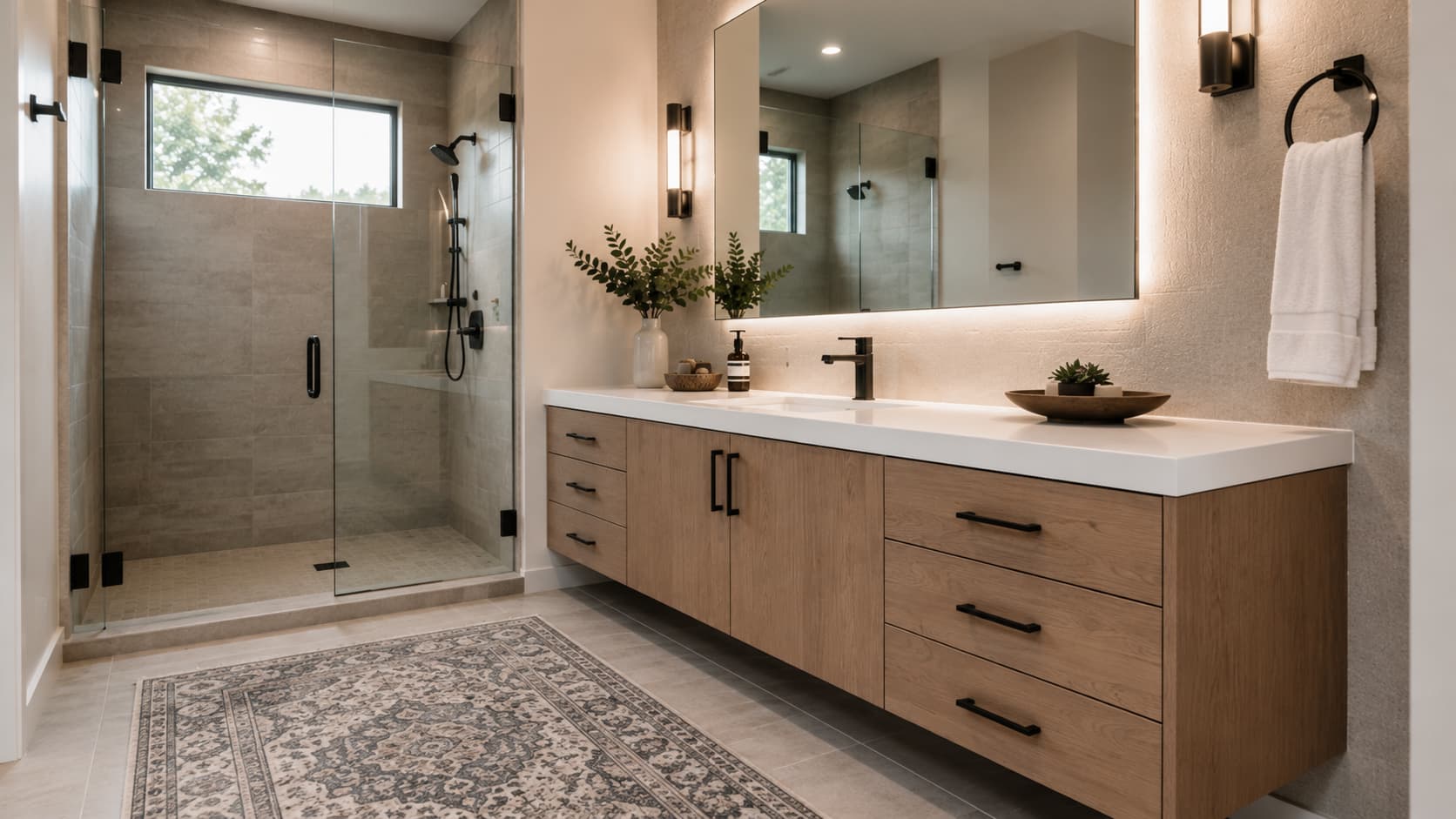 Bathroom Vanity Cabinets — Countertop and Faucet Detail