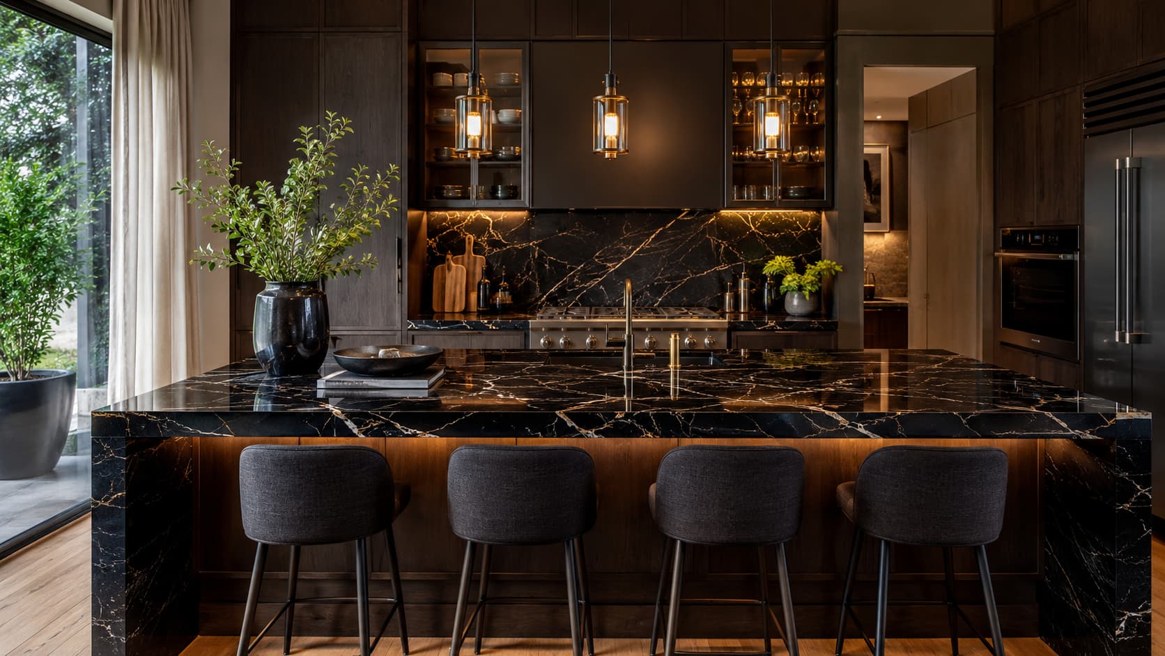 Black Marble Countertops — Kitchen Counter View