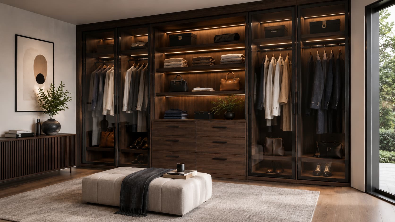 Clothing Closet — Glass Display Zones