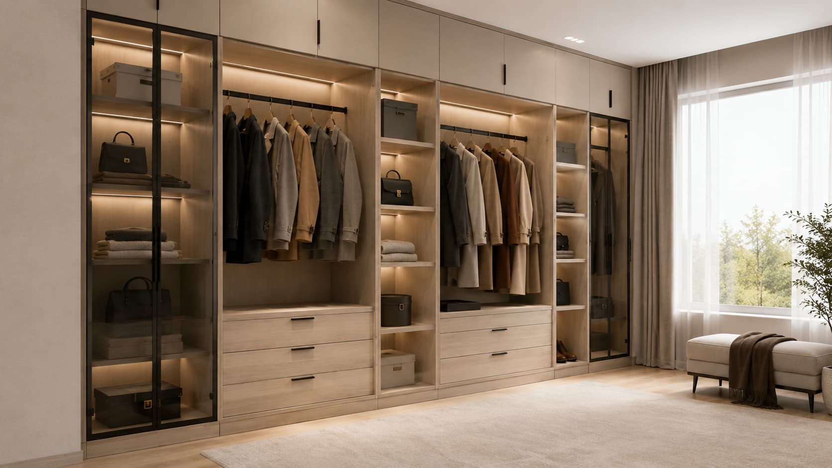 Coat Closet — Angled Storage Layout