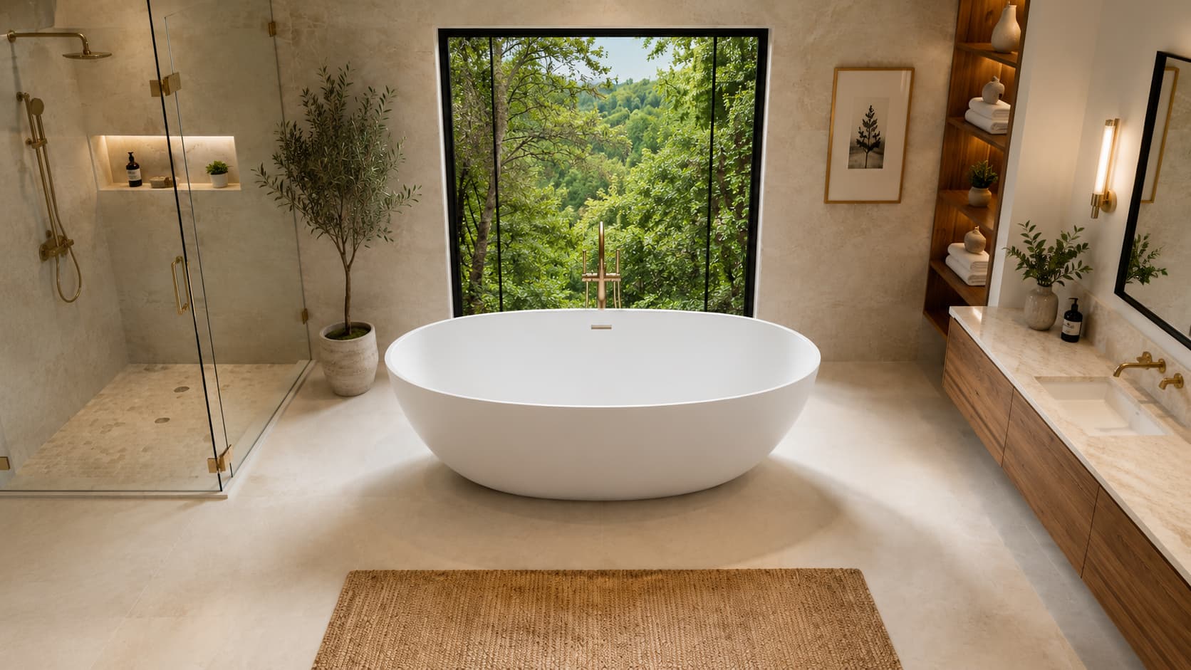 Freestanding Tub — Tub and Floor Faucet Coordination