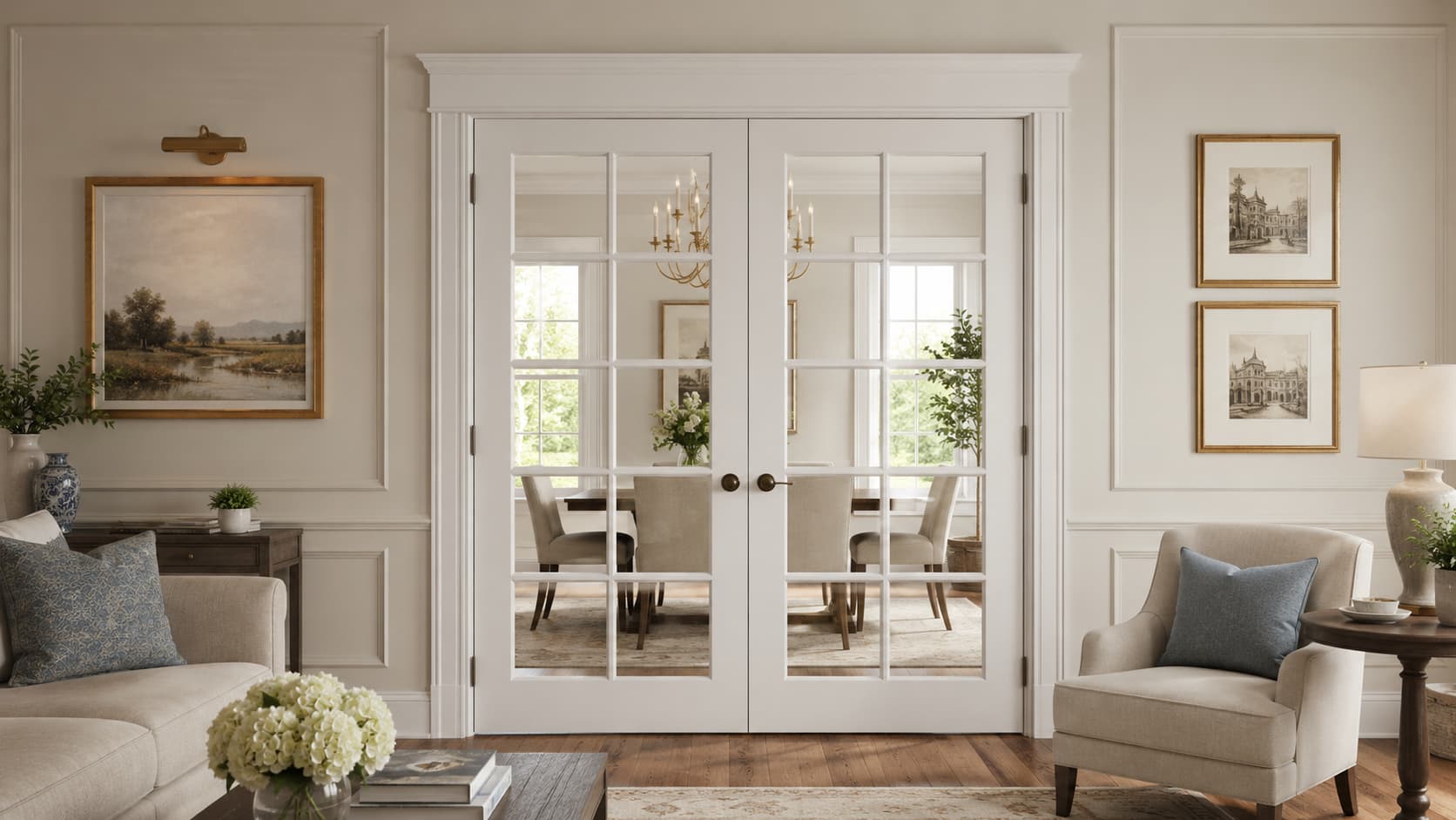 Interior French Doors — Closed Double-Door View