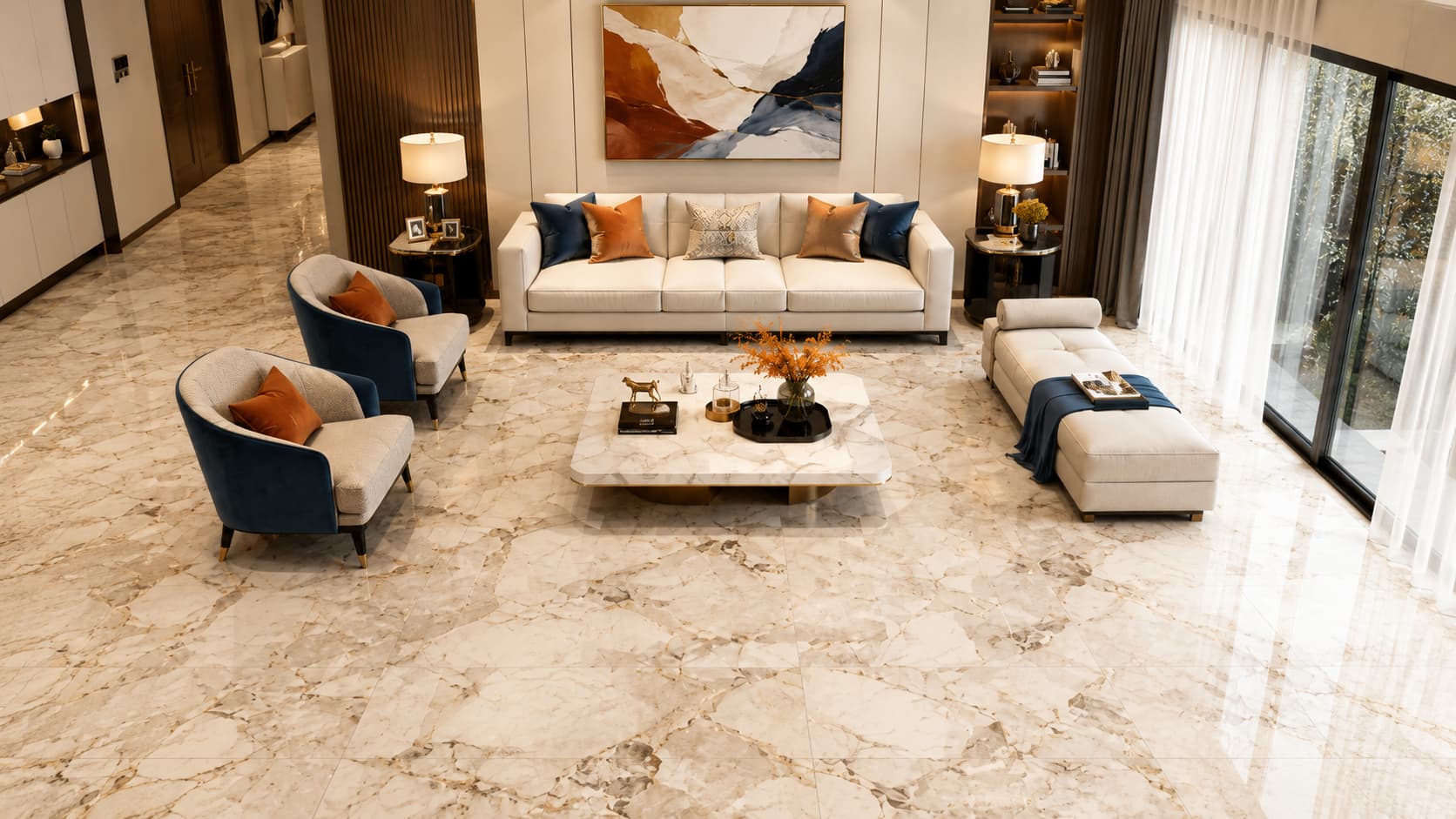 Marble Floor Tiles — Pattern Layout View