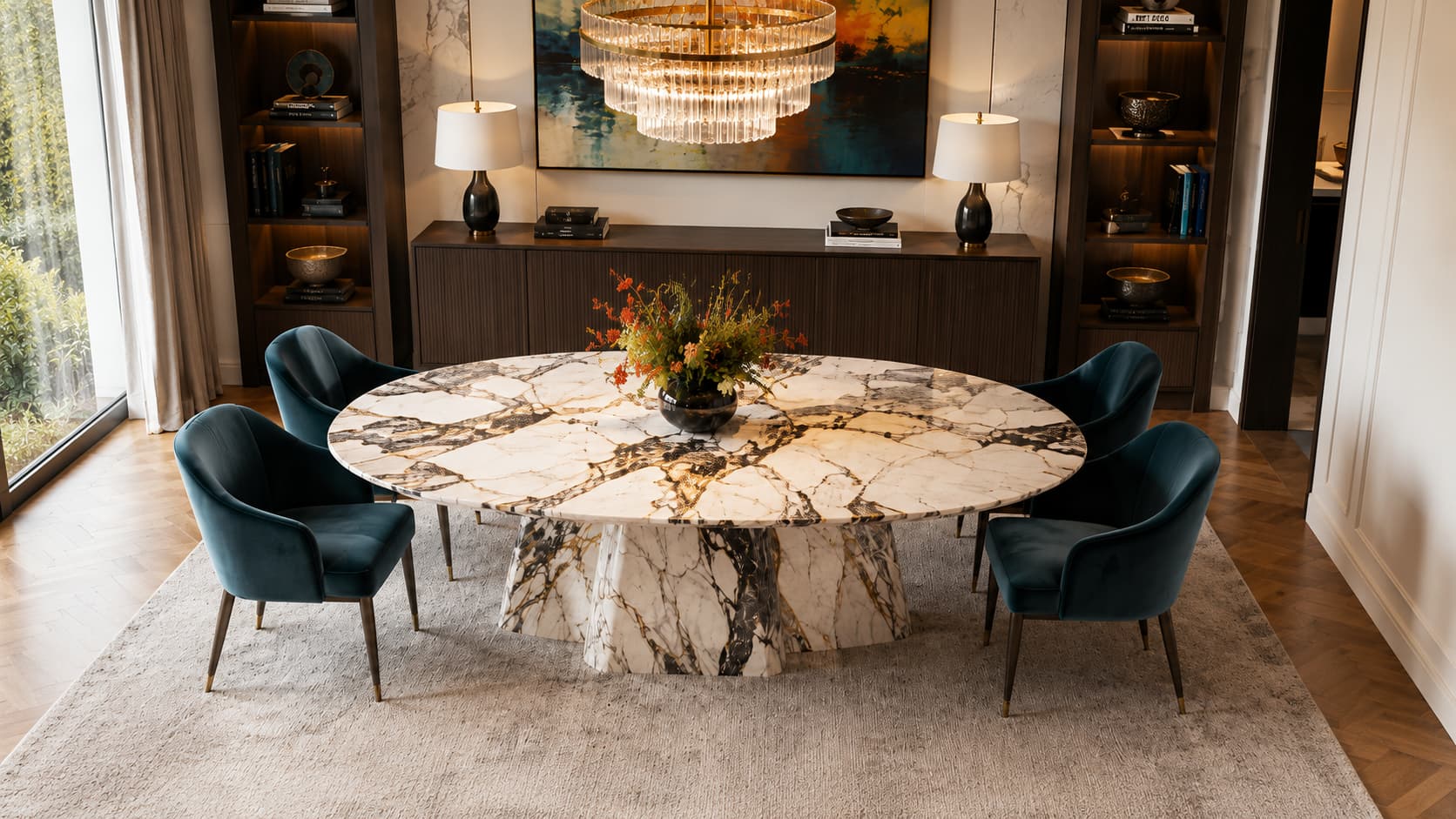 Marble Table — Base and Edge View