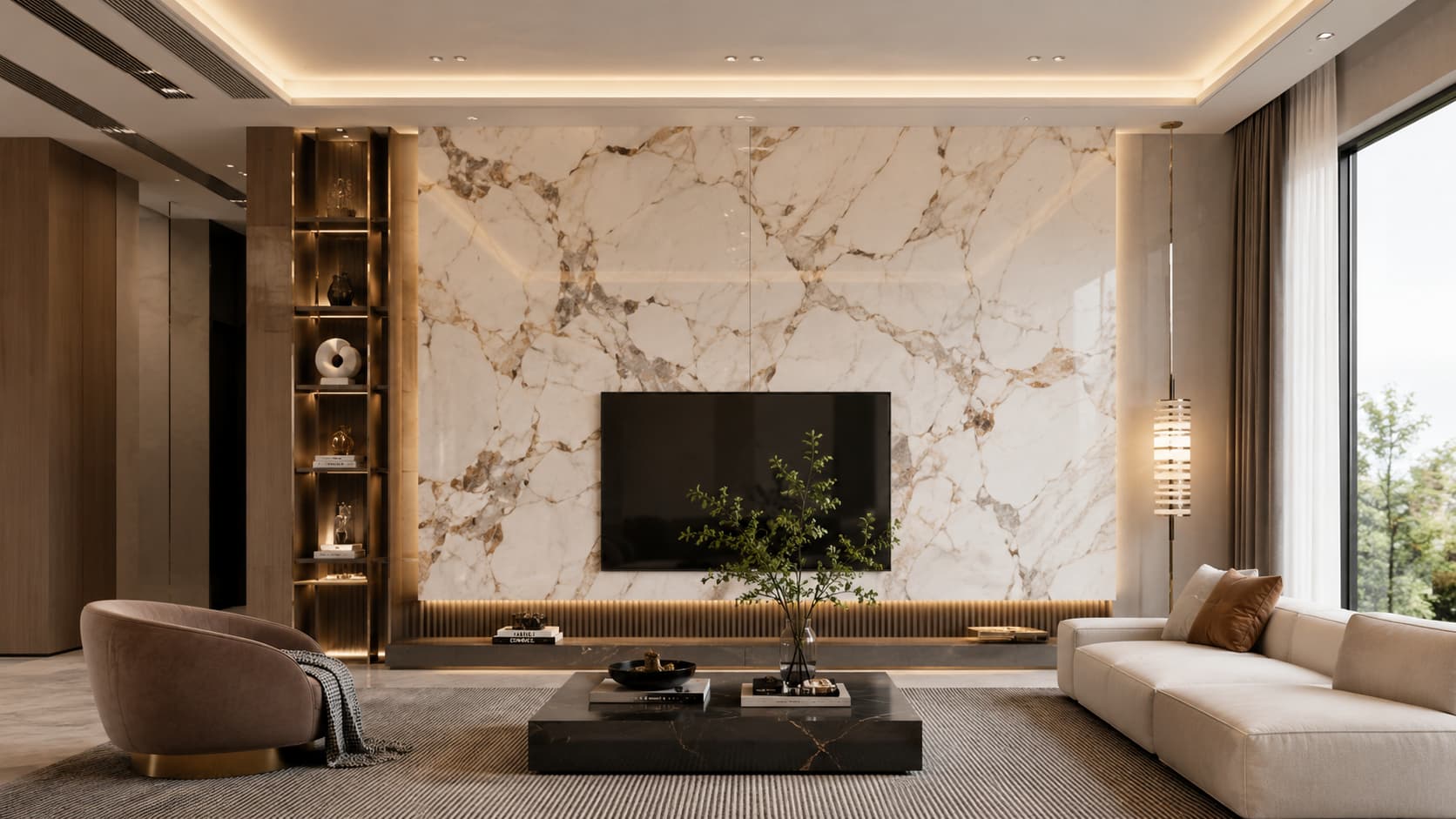 Marble Wall — Feature Wall View
