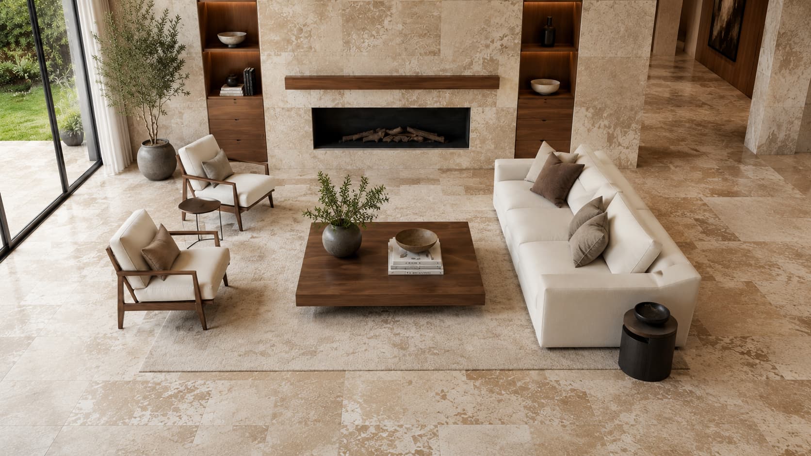 Natural Stone Tile — Wall and Floor Layout