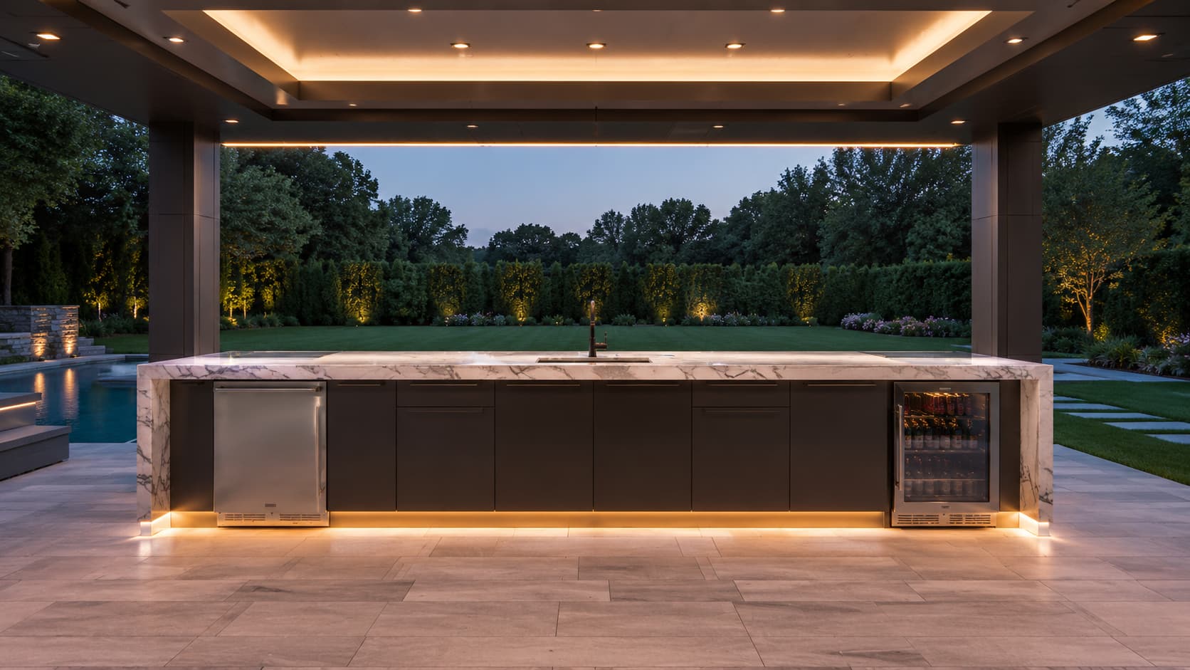 Outdoor Kitchen Cabinets — Outdoor Island and Service Zone