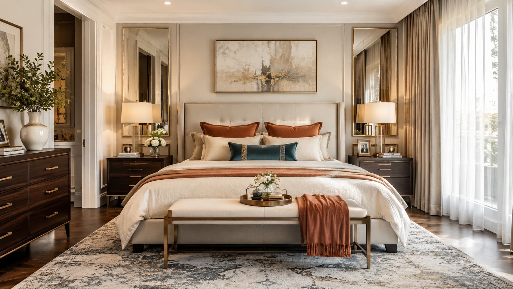 Queen Bed — Bedroom View