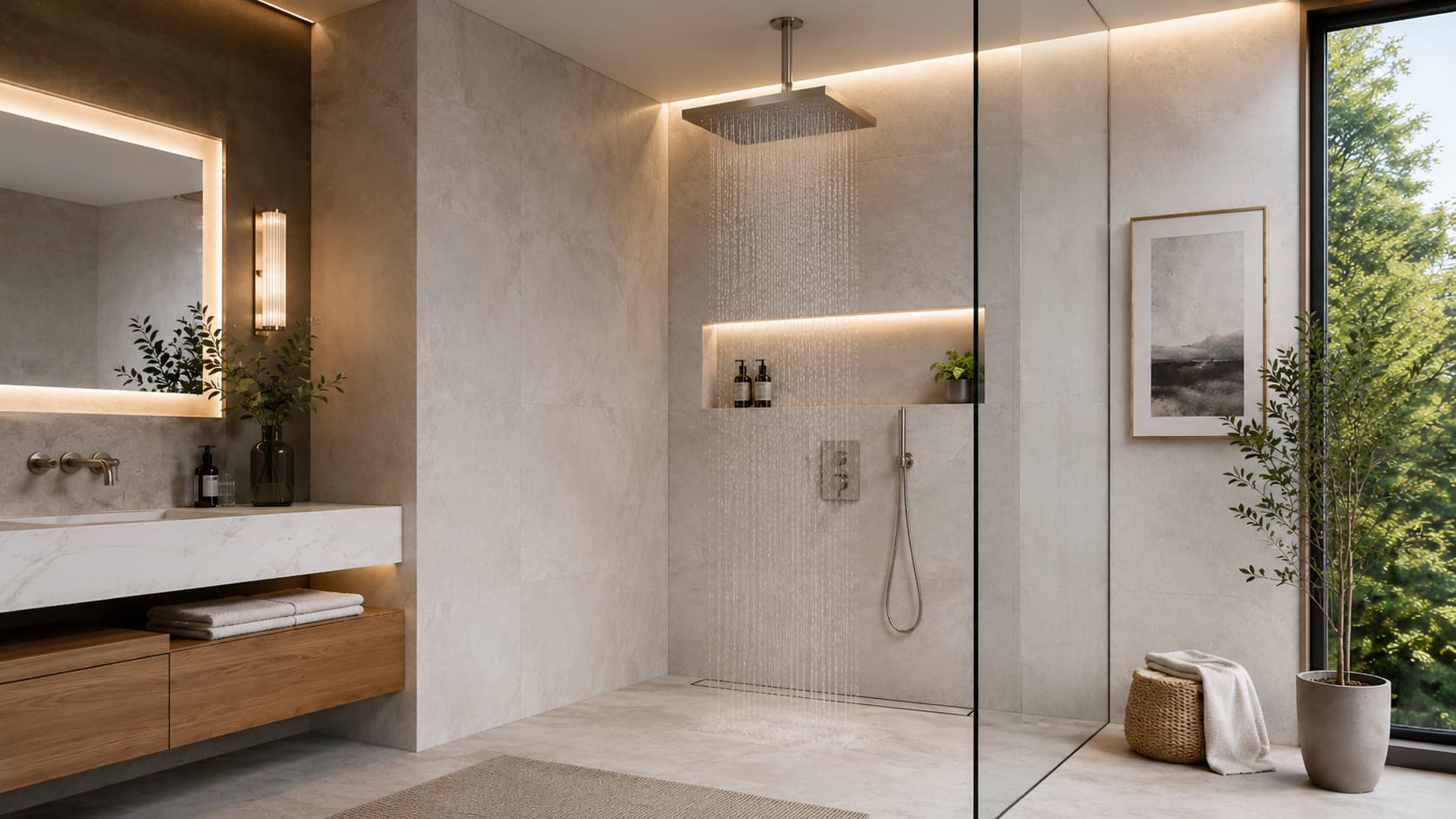 Rain Shower Head — Shower Control Detail