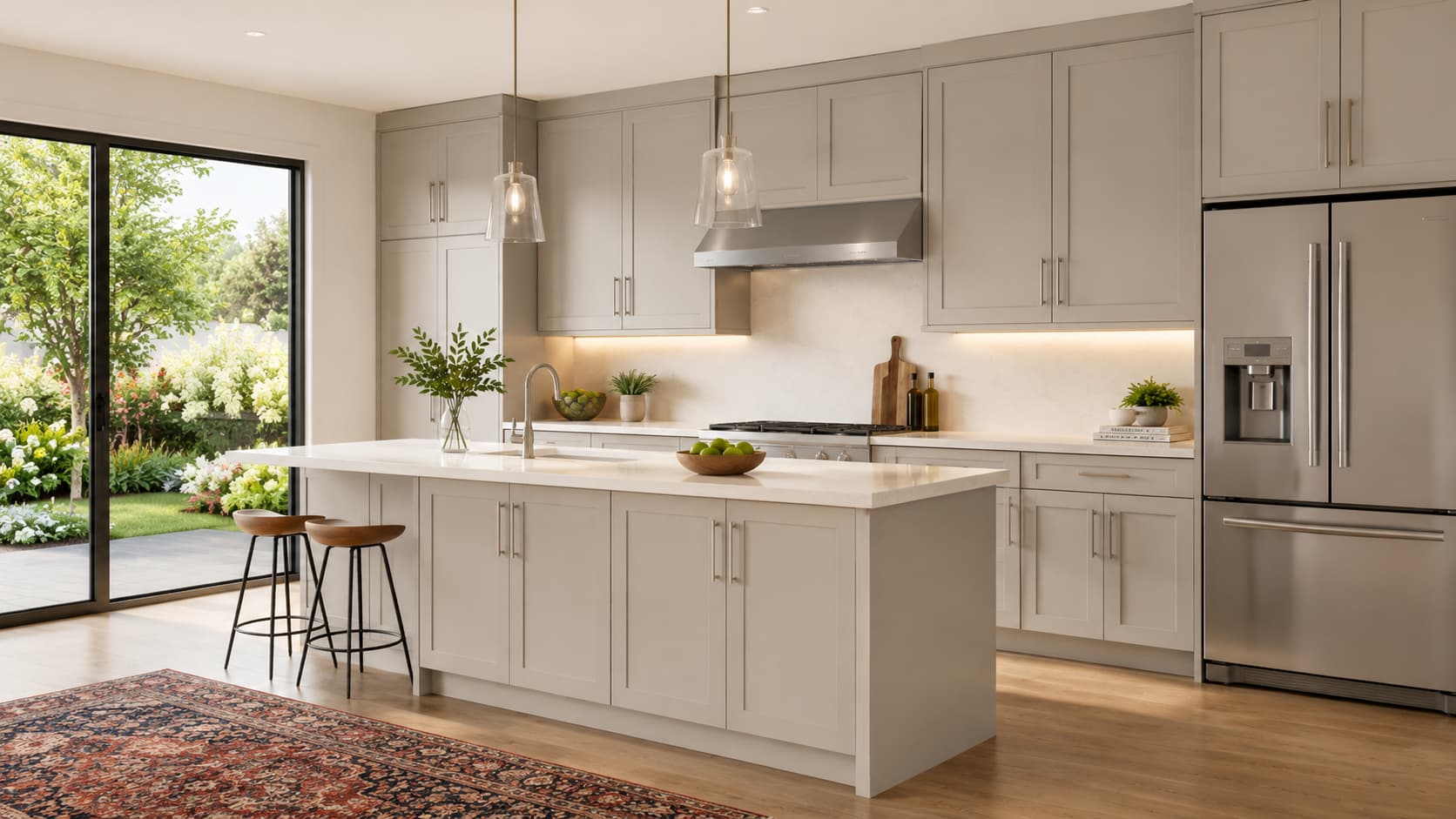 Shaker Kitchen Cabinets — Shaker Door and Island Layout