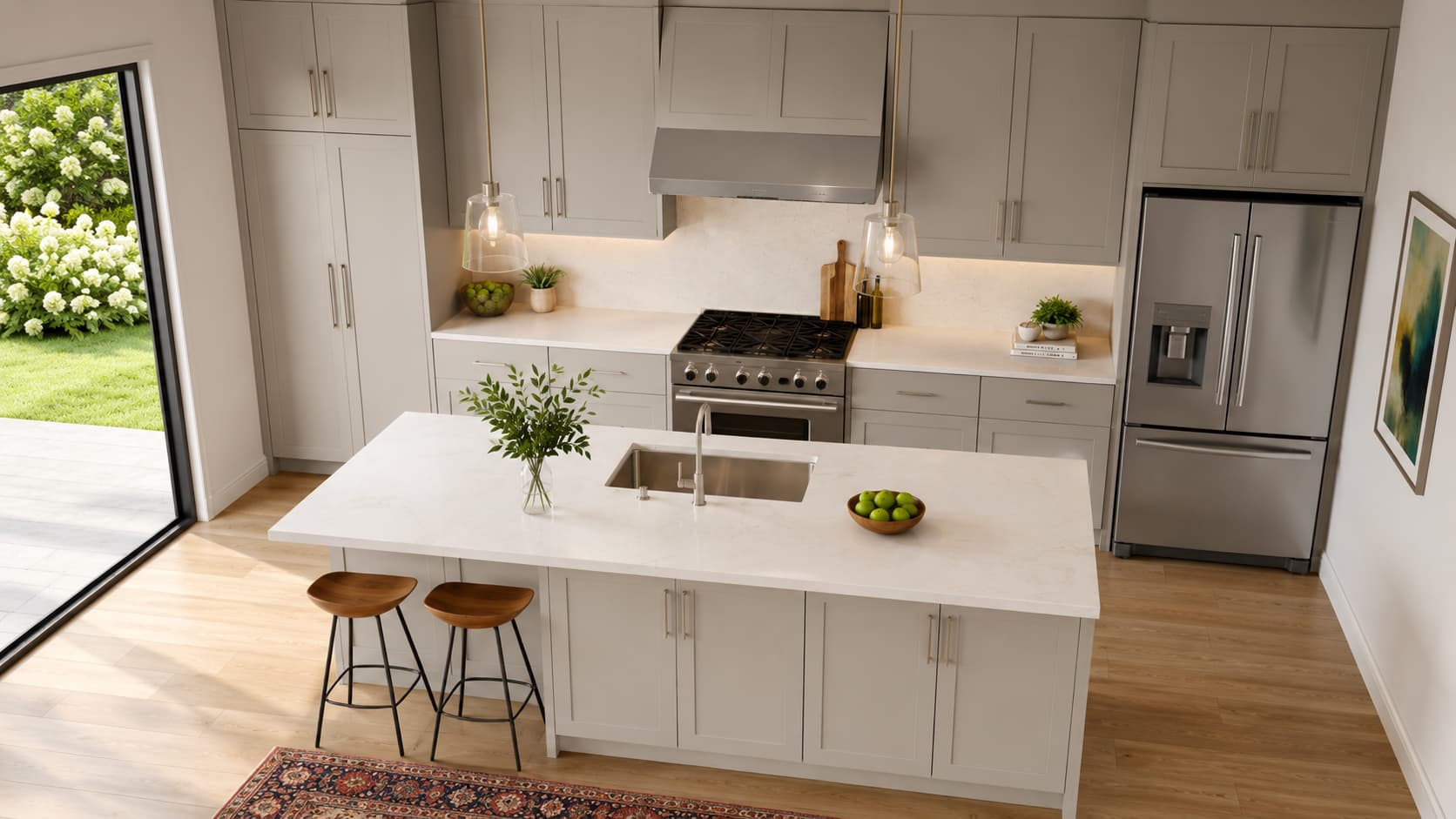 Shaker Kitchen Cabinets — Cabinet Storage and Work Zone