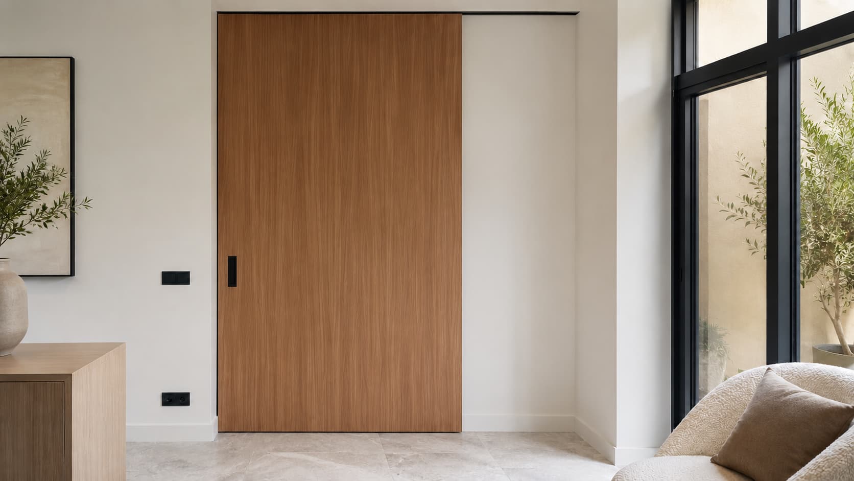 Sliding Barn Door — Open Passage View