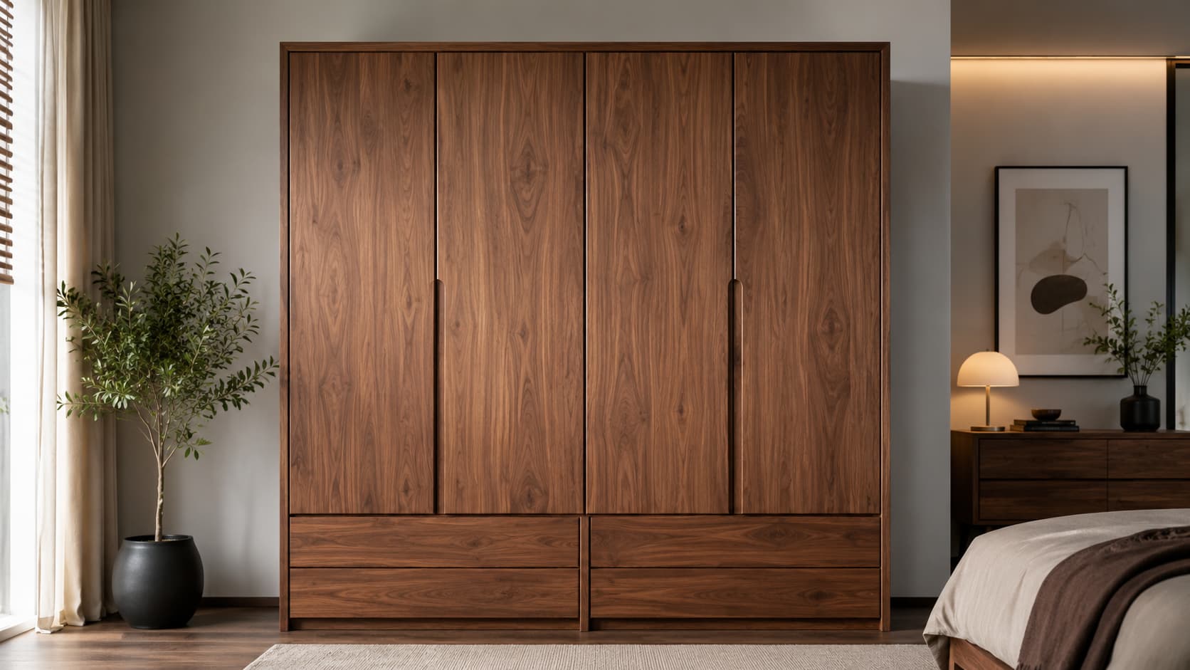 Solid Wood Wardrobe — Full Wardrobe View