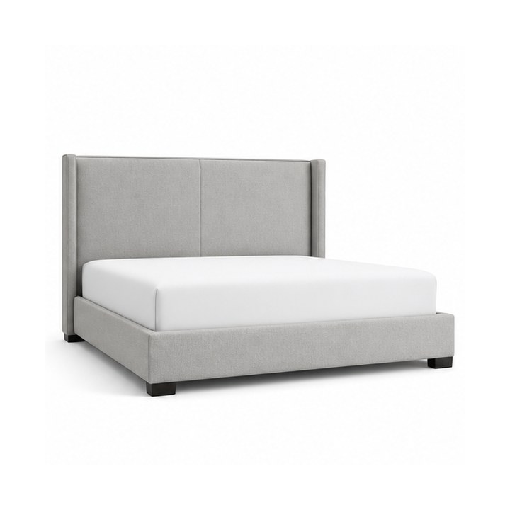 Queen Bed — Soft Grey Textile finish sample