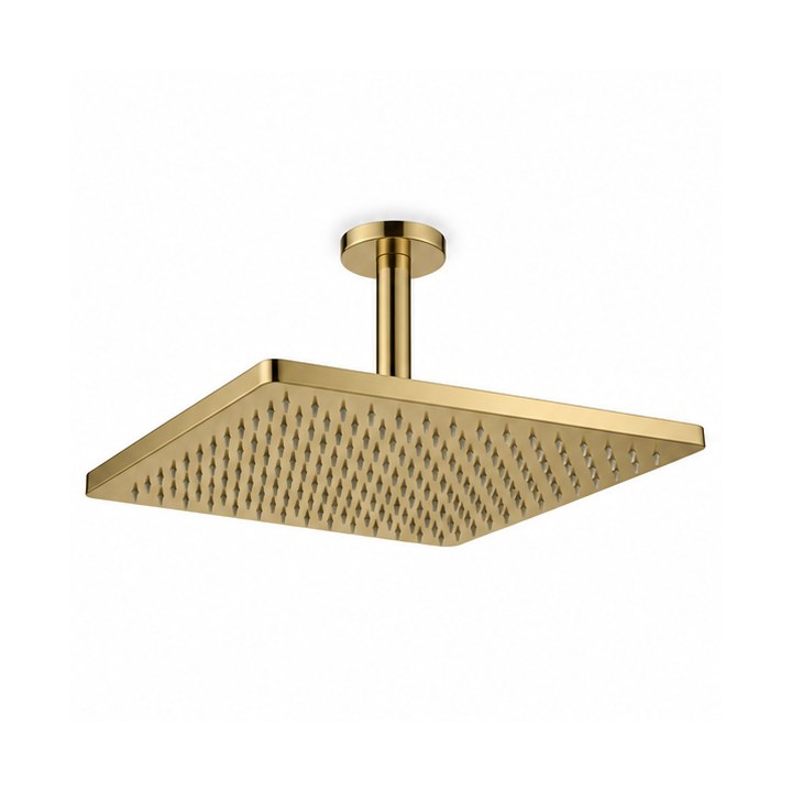 Rain Shower Head — Brushed Gold finish sample