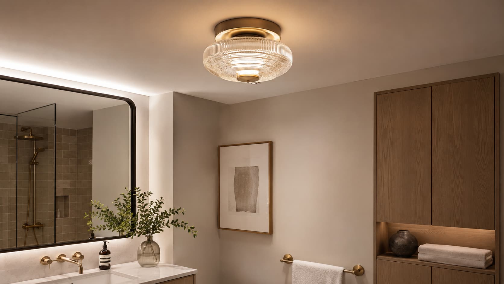 Residential Apartments — Modern floor lamps, bedside pendants, and black LED wall lights for a clean, coordinated home look.