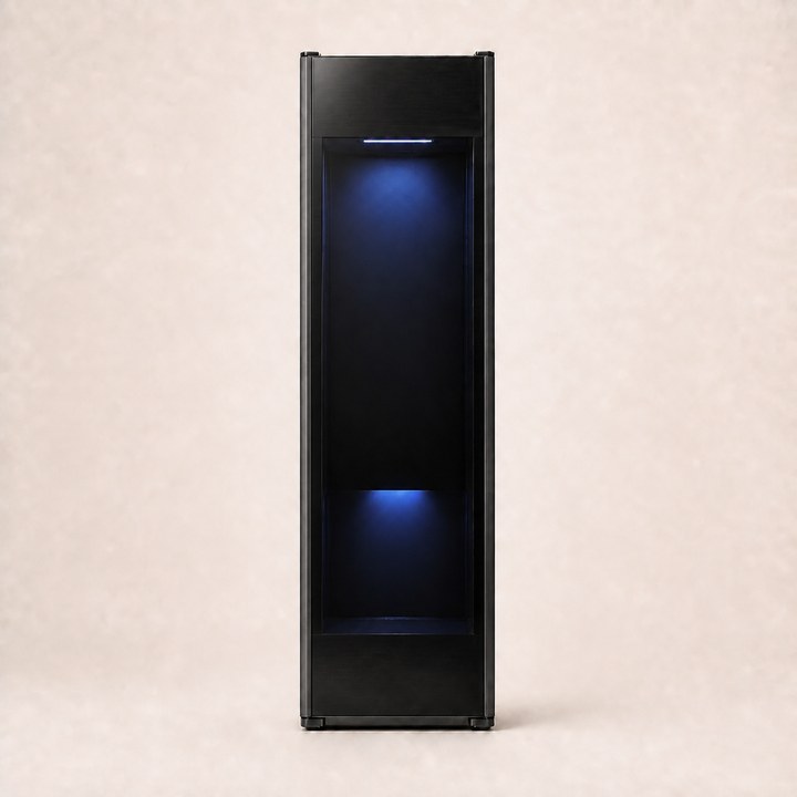 Steam Closet — Black Stainless Frame finish sample