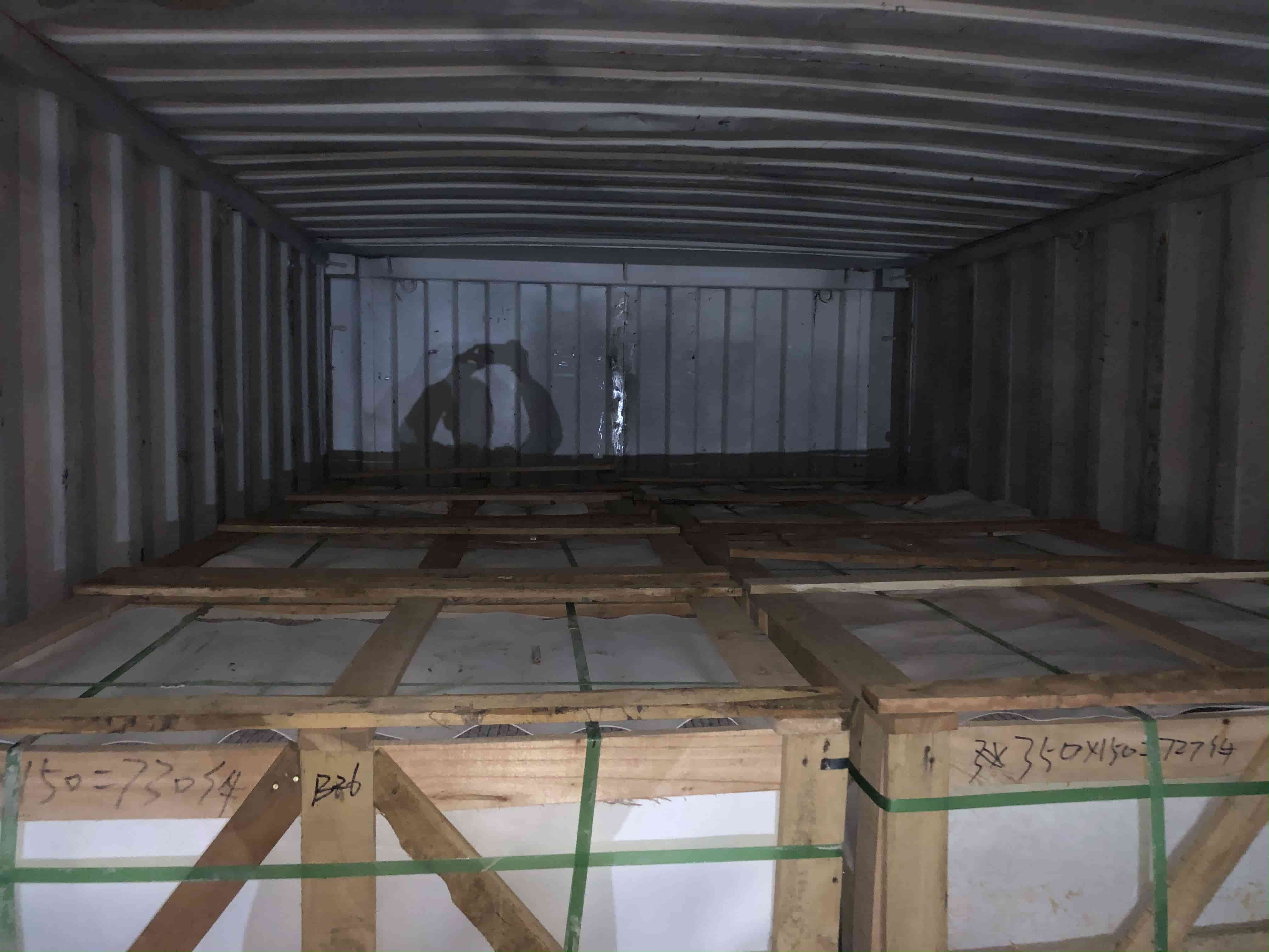 Stone Crates Secured Inside Container