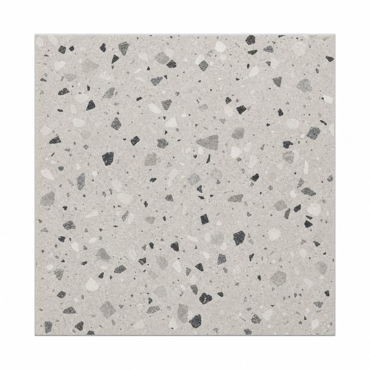 Terrazzo Tile — Charcoal Chips finish sample