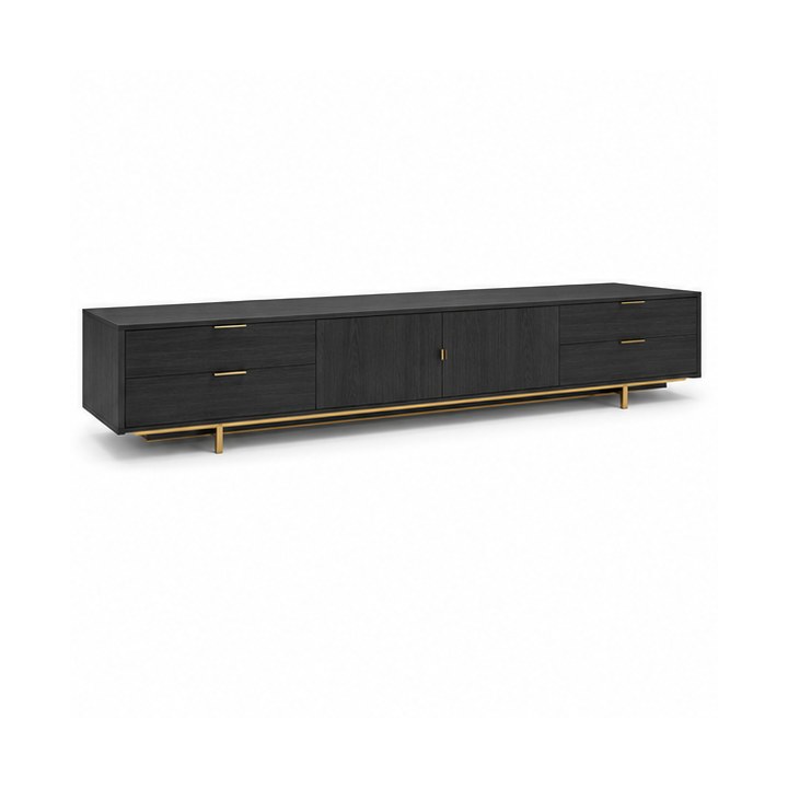 TV Stand — Charcoal Oak finish sample