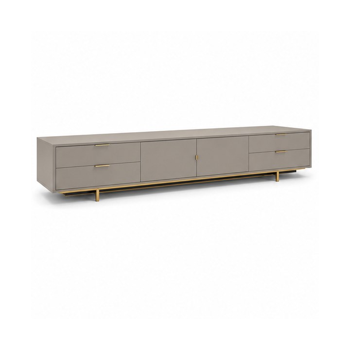 TV Stand — Matte Greige Lacquer finish sample