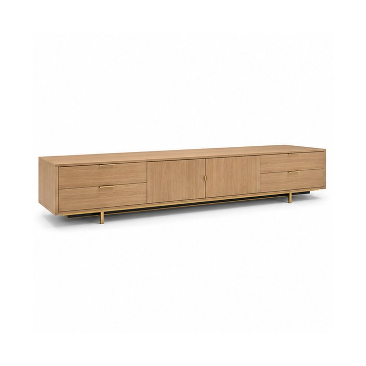 TV Stand — Natural Oak Veneer finish sample