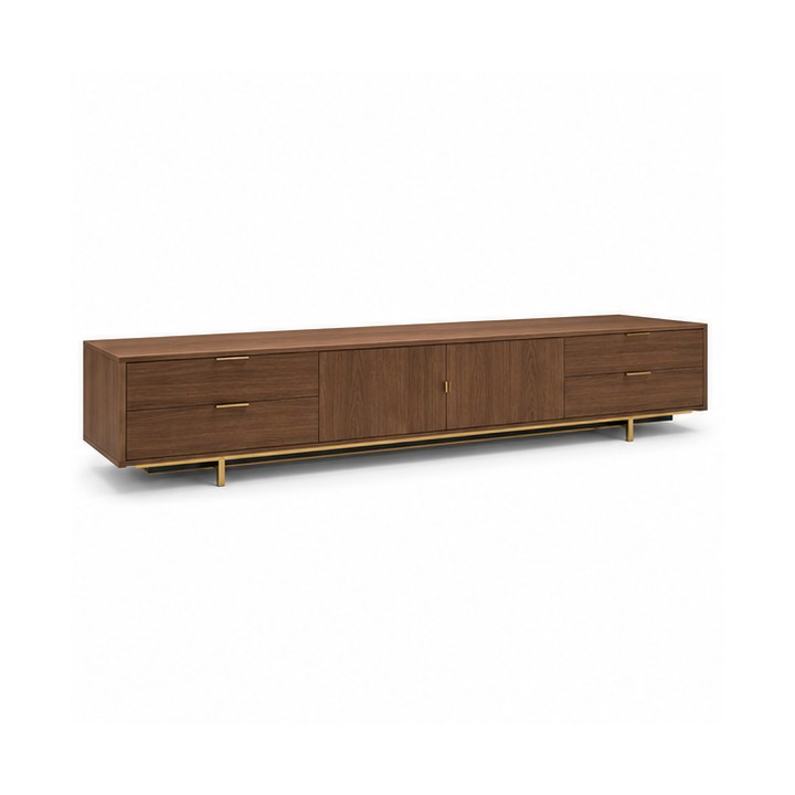 TV Stand — Warm Walnut Veneer finish sample