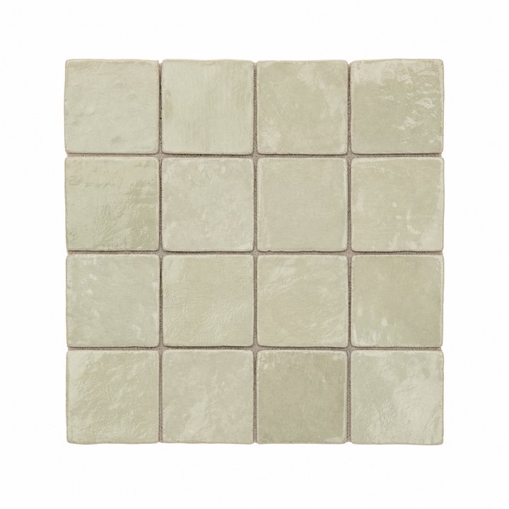 Zellige Tile — Sage Cream finish sample