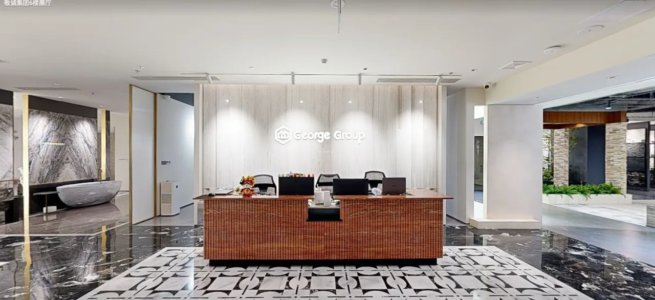 Marble and granite showroom reception on floor 6